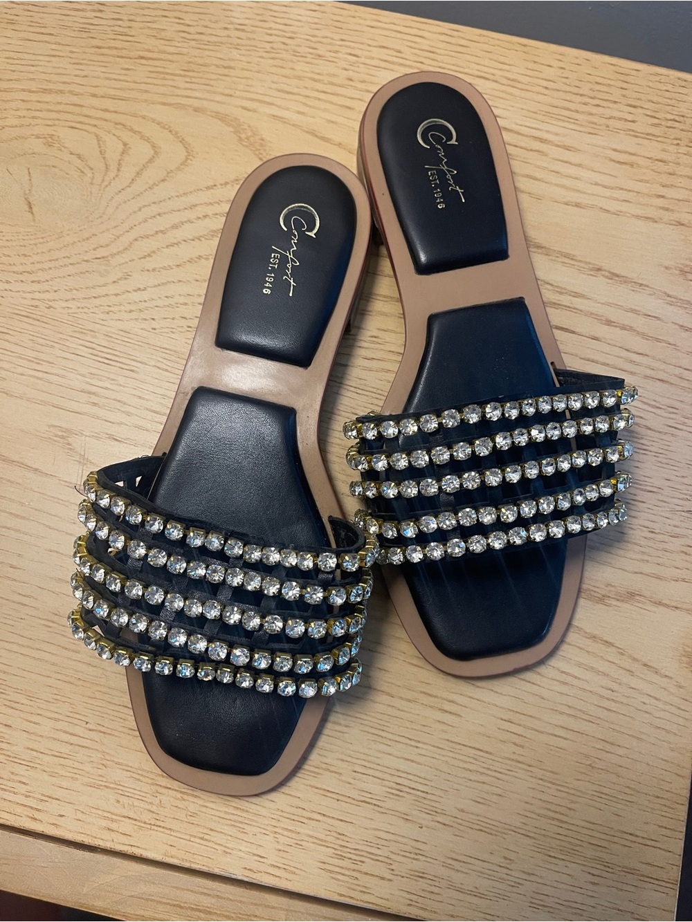 Cato Rhinestone Caged Slide Sandals - Picture 2 of 5